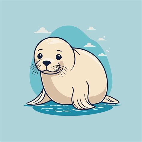 Premium Vector Cute Baby Seal Cartoon Illustration