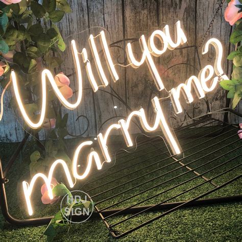 Custom Neon Sign Will You Marry Me Led Neon Sign Visual Art Etsy