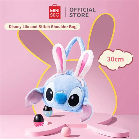 Miniso Disney Lilo Stitch หนานารกกระเปาสะพายขางกระเปาลายการตน