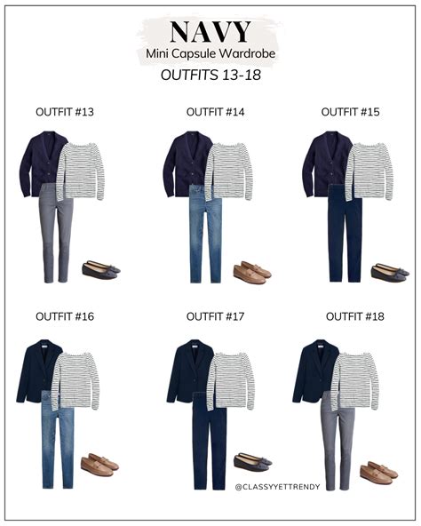 Navy Mini Capsule Wardrobe 10 Pieces 18 Outfits