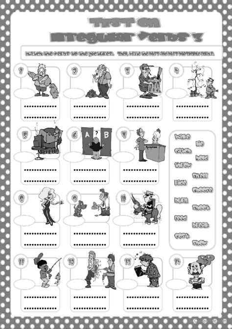 Illustrated Irregular Verbs Test 3 English ESL Worksheets Pdf Doc