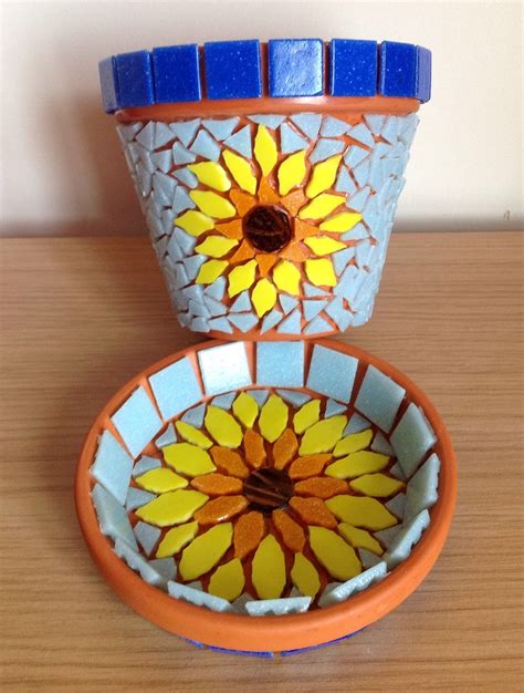 My First Terracotta Pot Mosaic Just Needs Grouting Mosaic Vase