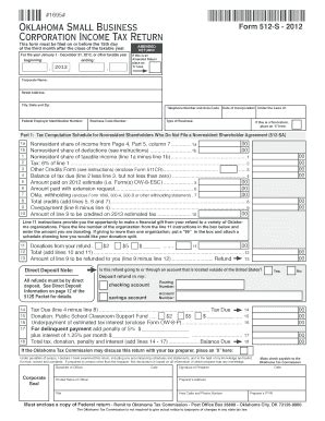 Fillable Online Tax Ok Includes Form 512 S And Form 512 SA 2012