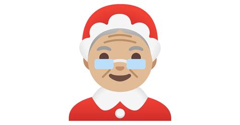 Mère Noël Peau Moyennement Claire Emoji