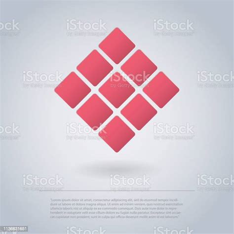 Minimalist Red Square Symbol Design Stock Illustration Download Image