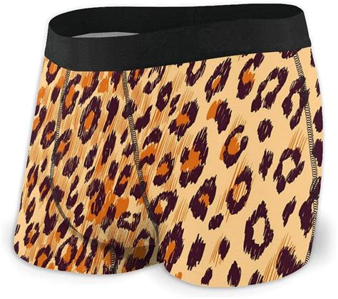 Leopard Skin Mens Boxer Briefs Breathable Comfortable Underwear At