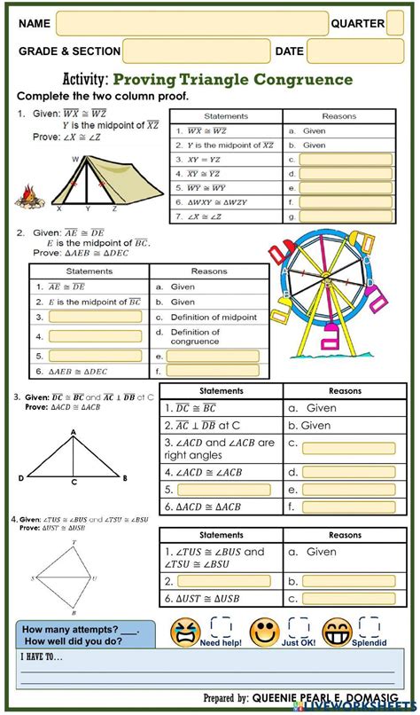 Worksheet Triangle Congruence Proofs Aas And Asa Postulates