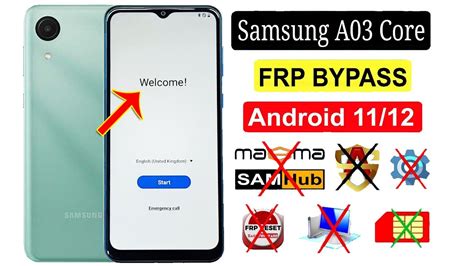 Samsung A03 Core Frp Bypass Android 11 12 Samsung Sm A032f Reset