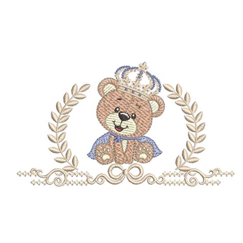 Rei Do Bordado - Matriz de Bordado Computadorizado Urso Rei Sentado Arabesco