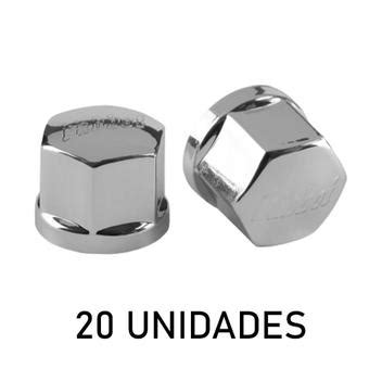 Kit 20 Capa Plástica de Porca de Roda 21mm Cromada Fabbof Capa para