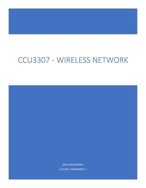 SOLUTION: Wireless network Design - Studypool