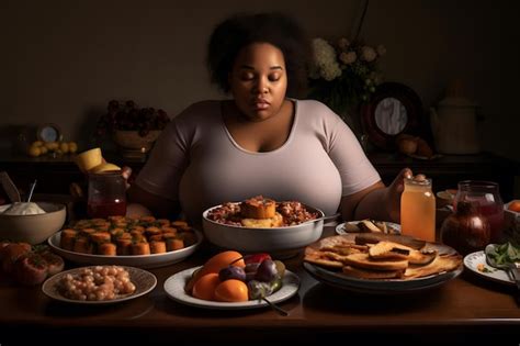 Dark Skinned Plus Size Girl And A Lot Of Food Neural Network AI