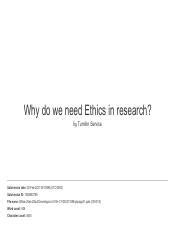 Why Do We Need Ethics In Research Pdf Why Do We Need Ethics In