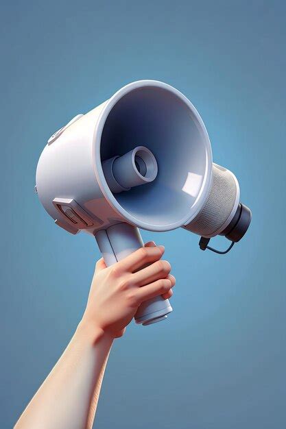 Premium Ai Image Cartoon Hand Holding Megaphone Loudspeaker 3d Render Illustration