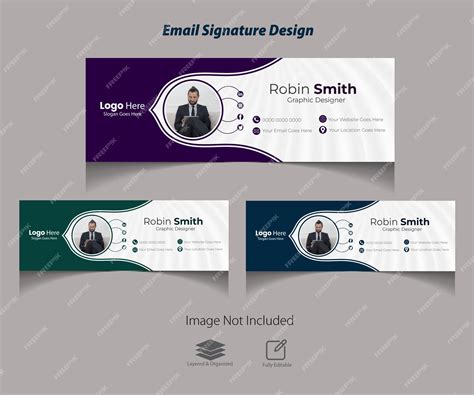 メール署名テンプレートとパーソナルソーシャルメディアメールフッターカバーデザイン | Premiumベクトル素材