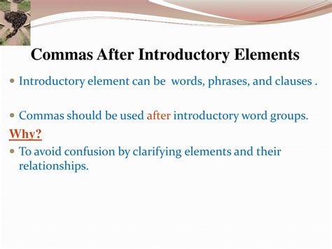 commas appropriately  introductory clauses