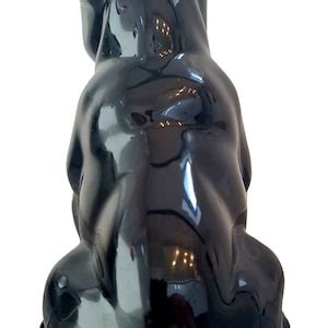 French Bulldog Dog Statue, Black Ceramic, Height 6'7 Centimeters, for ...