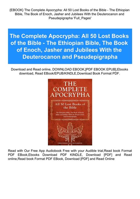 Ebook The Complete Apocrypha All Lost Books Of The Bible The