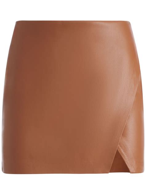 Alice Olivia Siobhan Wrap Mini Skirt Brown Farfetch