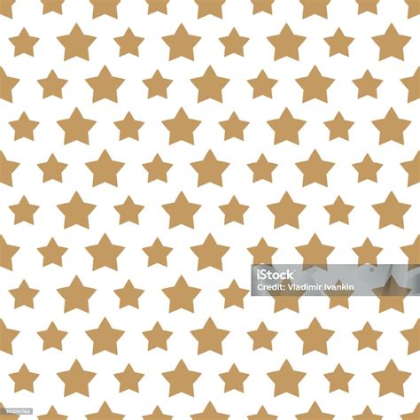 Christmas Star Gold Style Seamless Pattern On White Background Stock