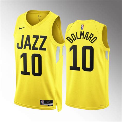 Camiseta Leandro Bolmaro Utah Jazz Amarillo Micamisetanba