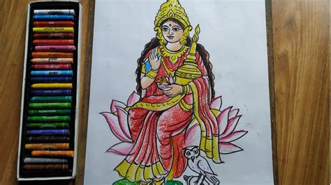 How To Draw Maa Laxmi For Laxmi Puja Special Laxmi Thakur Drawing Maa Laxmi Ki Easy Line Drawing