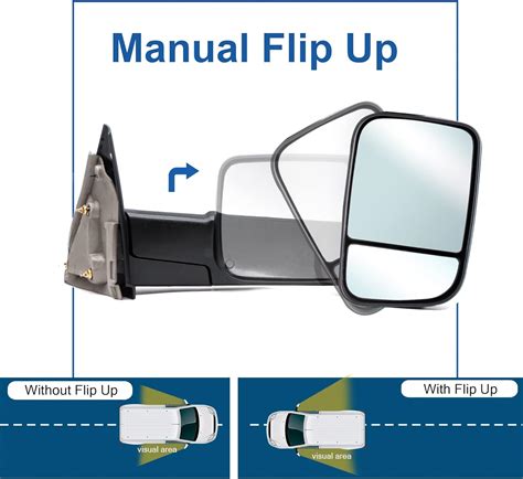 Estilo Mejorado Espejos De Remolque Aptos Para Dodge Ram 1500 2002 2008