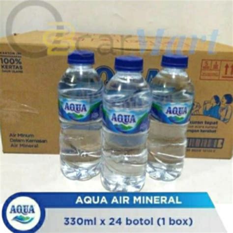 Jual Air Mineral Aqua 330ml 1 Dus Isi 24 Botol Mini Shopee Indonesia