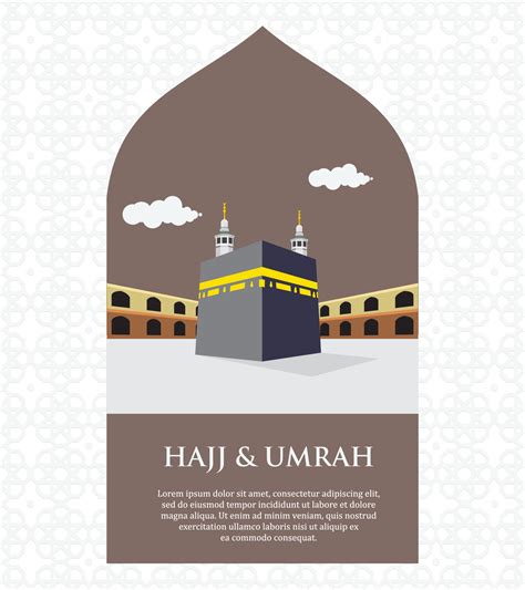 hajj and umrah poster design with kaaba vector 19195755 Vector Art at ...