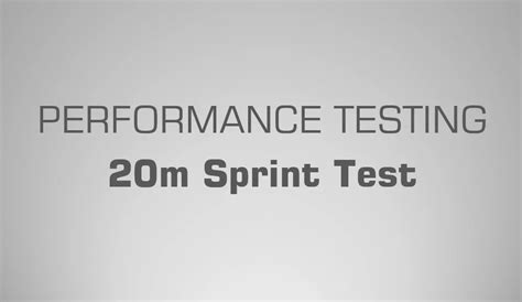 Science For Sport 20m Sprint Test