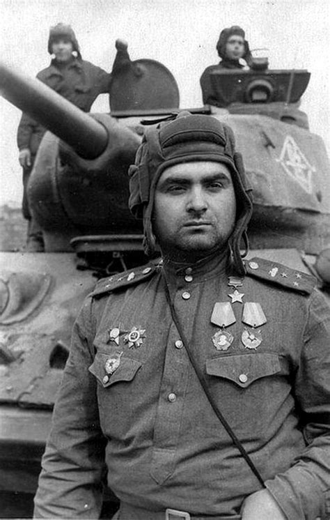 The Crew Of The Soviet Tank T 34 85 In The Foreground Is The Hero Of