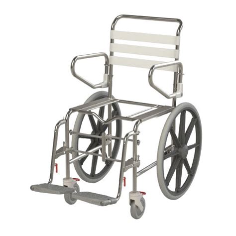 K Care Folding Shower Commode Self Propelled Rear Wheels