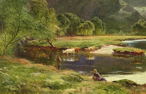 Detail Of A Highland Loch Scene Painting By Sidney Richard Percy Fine