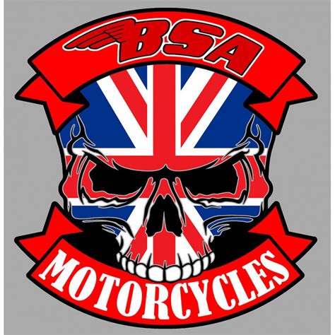 BSA Skull Laminated Decal Cafe Racer Bretagne Clicboutic