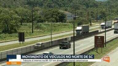 Jornal do Almoço SC Tráfego de veículos aumenta em trecho norte da