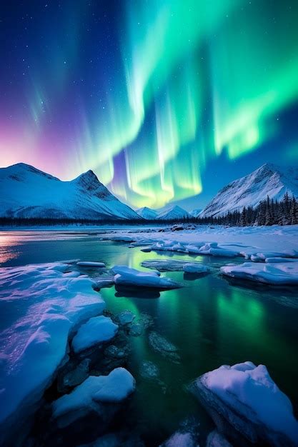 Premium AI Image | Northern Lights Majestic Aurora Borealis