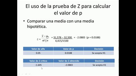 8 Contraste De Hipótesis Usando Prueba De Z Youtube