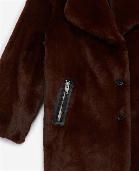 Long Brown Faux Fur Coat The Kooples Us