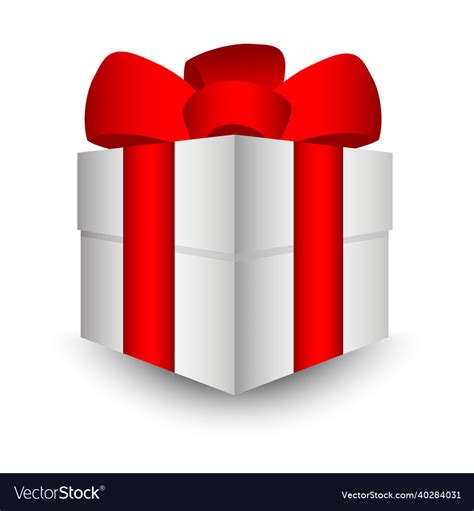 Christmas gift on a bow white background Vector Image