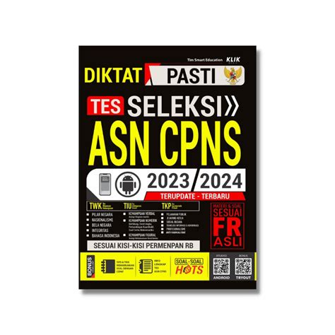 Jual BUKU CPNS DIKTAT PASTI TES SELEKSI ASN CPNS 2023 2024 Shopee