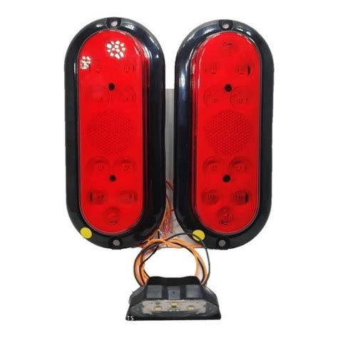 Kit Lanterna Led Carretinha Reboque Par Homologada Luz Placa Rubi