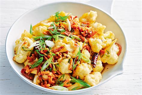 Sichuan Stir Fried Cauliflower With Bacon