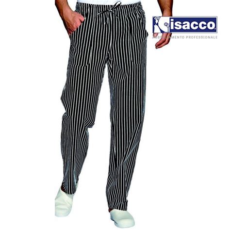 Pantalon De Cuisine Noir Homme Ray Blanc Lisavet