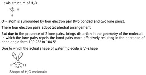 h2o bond angle reaso