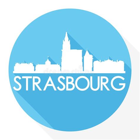 Strasbourg City Skyline Silhouette Vector Logo Illustration Stock