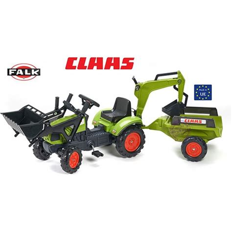 FALK Traktor CLAAS Arion Zielony Zestaw Z Przyczep 7438417958