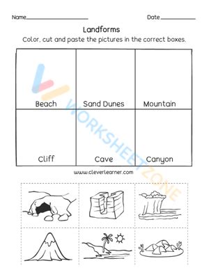 Free Printable Landforms Worksheets for Educators