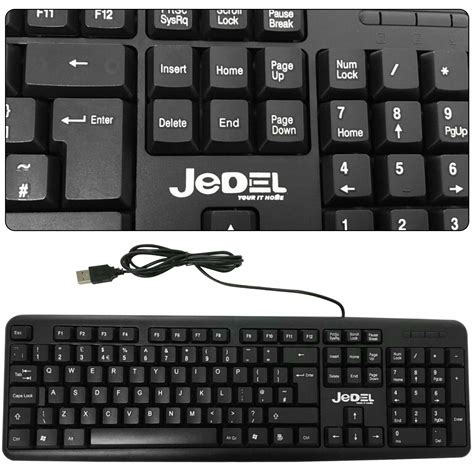 USB Wired Keyboard Full Size QWERTY UK Layout For PC Desktop Laptop NEW