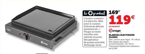 Promo Plancha électrique Oliana Somagic chez Hyper U iCatalogue fr