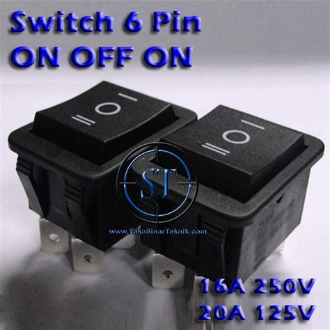 Jual BA 16 6P Switch 6P 2 Fungsi Saklar 6 Pin 3 Position ON OFF ON